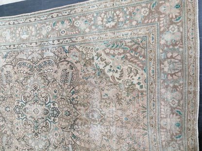 Vintage Handmade Persian Rug 6.5 x 9.6 Vintage Oriental Rugs  MUTED Vintage Persian Rug Living room Rug, Vintage Oushak Rug, Wool Rug