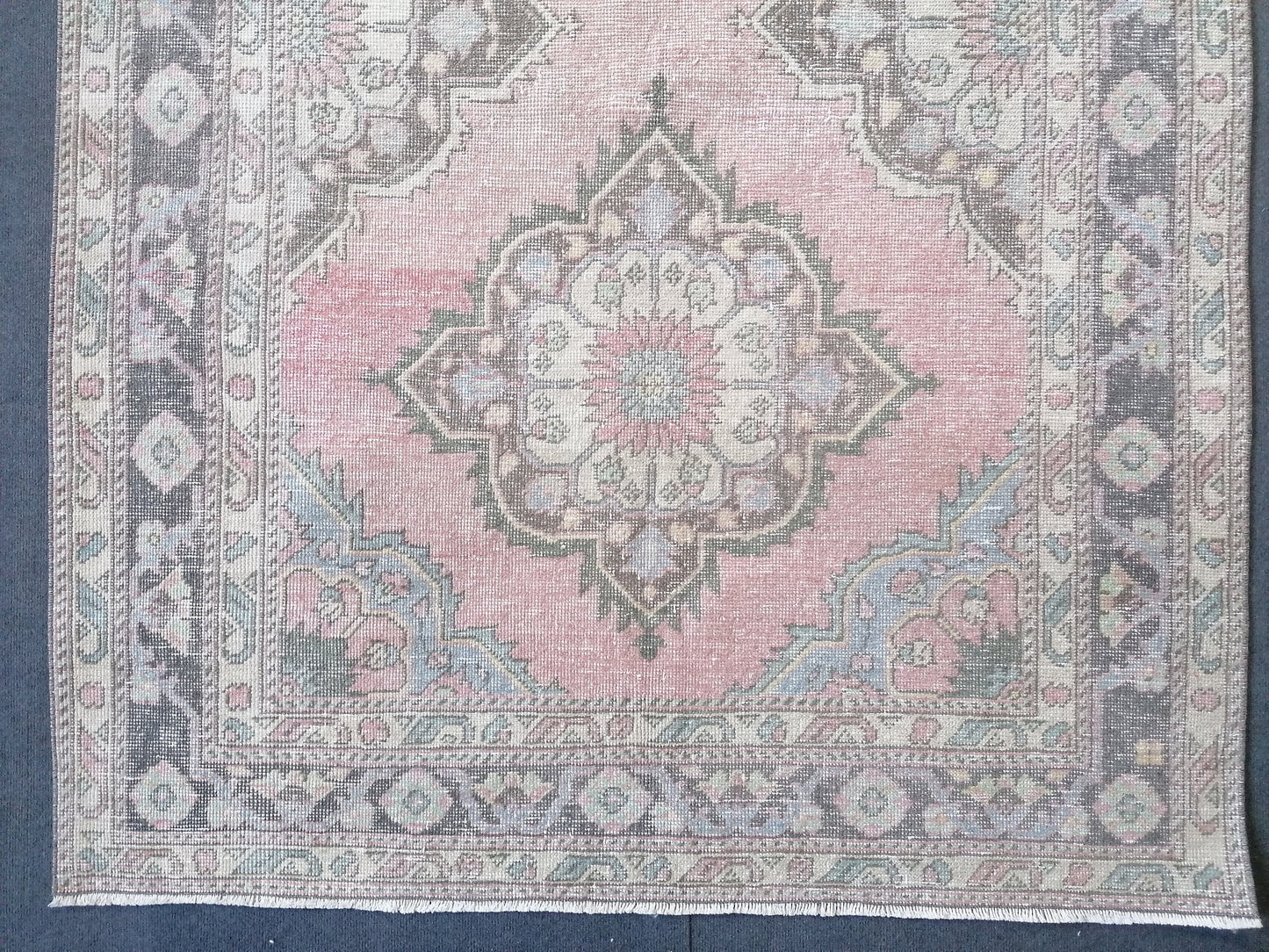 10'8x4'10 pastel runner rug, hallway runner,hand made rug,wool runner rug,vintage runner, turkish runner