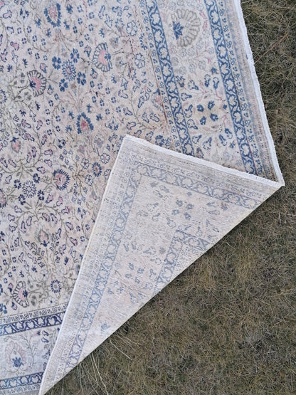 7.8 x 10.10 Vintage turkısh rug, vintage oushak rug, wool anatolian rug