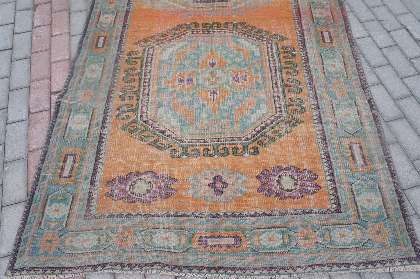 4.7 x 11.5 Vintage Runner Rug Turkish Runner Rug Oushak Runner rug  Rustic Runner Rug  Vintage Turkish Runner Oriental Runner