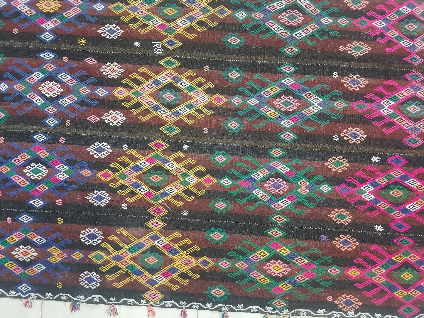Turkish cicim rug,turkish kilim rug,nomadic cicim rug,anatolian area cicim rug,hand made kilim rug,decorative turkish kilim rug,141x57 inche