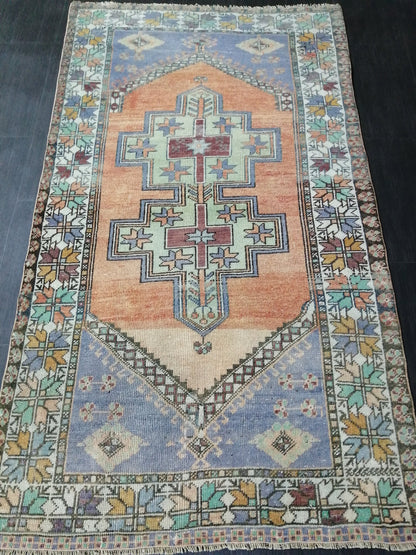 Vintage Rugs, 6.4 x 3.7 Rug, Oushak Rug, Rustic Rug, Bohemian Rug, Turkish Rug, Farmhouse Rug, Vintage Rug, Wool rug