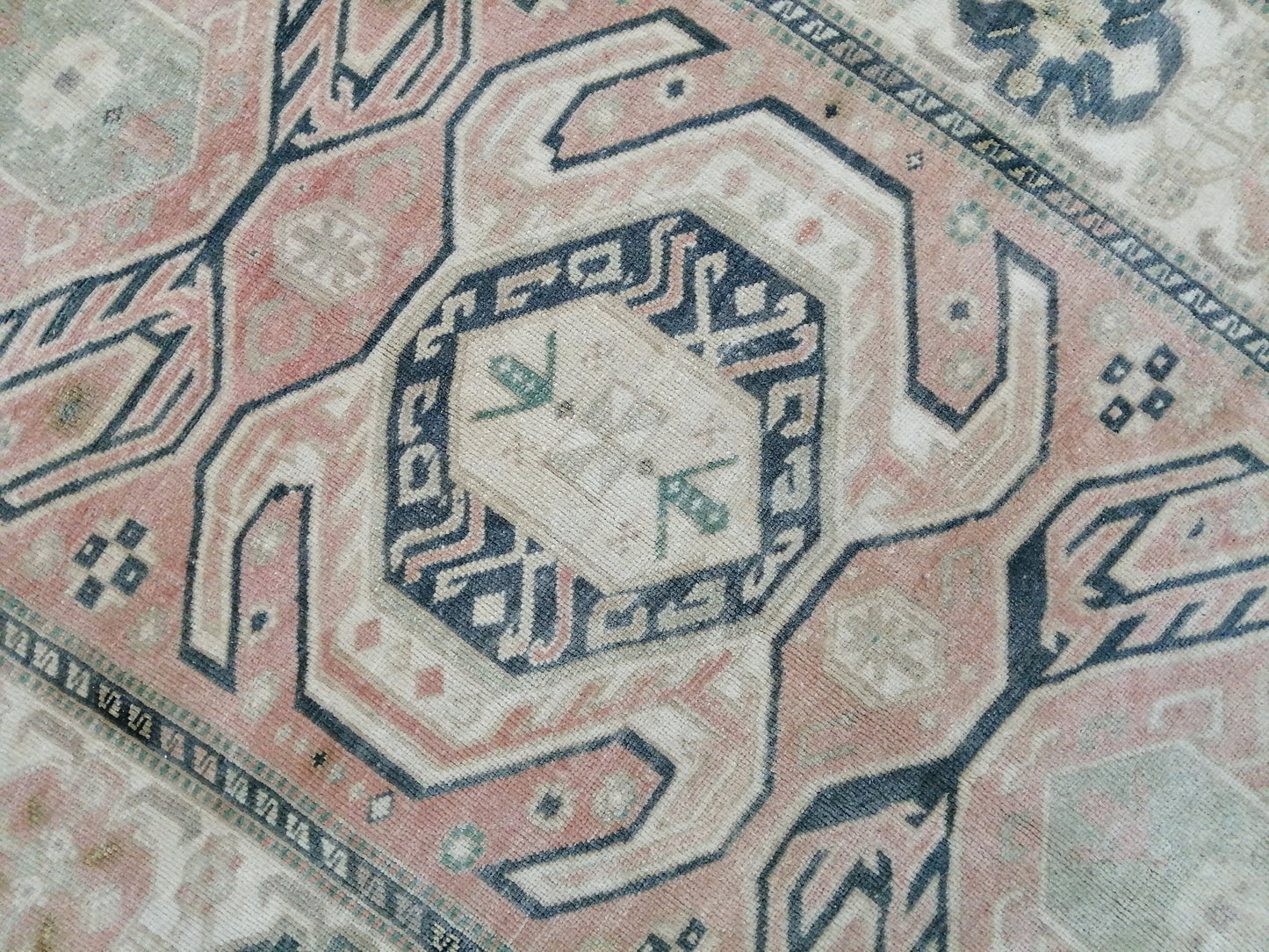 Muted OUSHAK RUG 4.6 x  7.2 TURKISH Rug Vintage Oushak Runner Rug Vintage Runner Rug Wool Rug Hand Made Rugs Vintage Turkish Rug