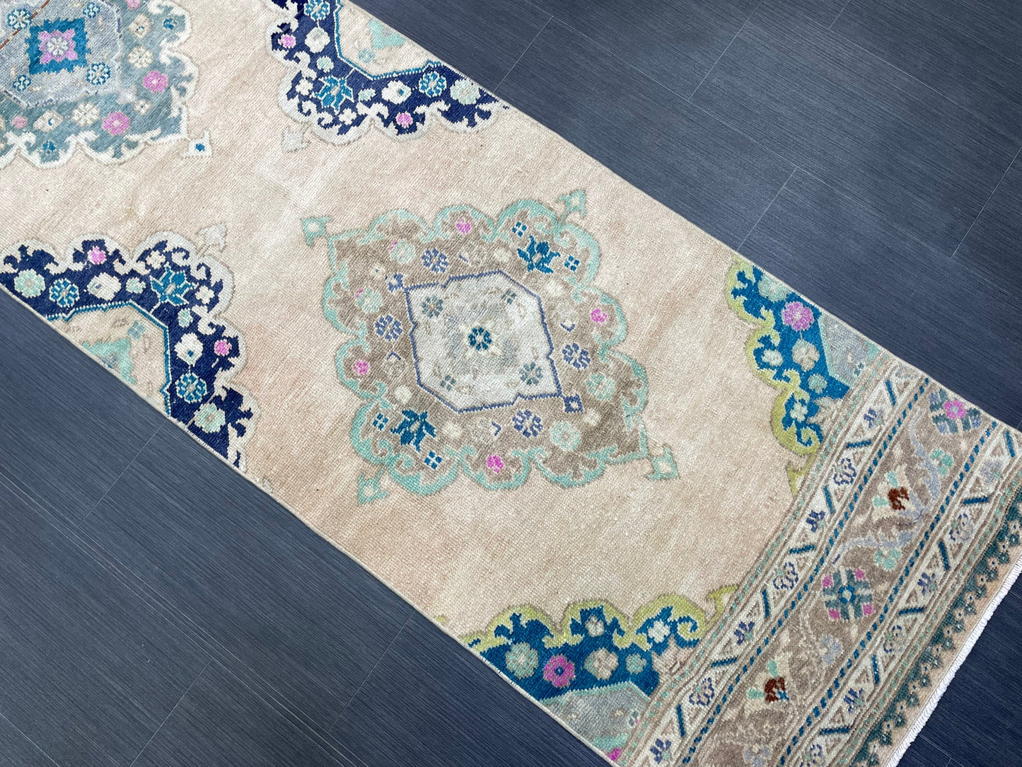 Muted Oushak Runner 2.5 x 11.5 Rug Turkish Runner Rug Vintage Runner Rug Long Hallway Runner Rug Kitchen Runner Rug Wool Runner Handmade Rug