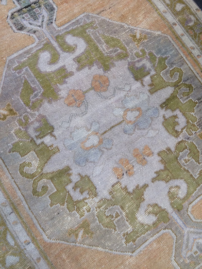 OUSHAK RUG TURKISH Oushak Rug Vintage Oushak Runner Rug Vintage Runner Rug Wool Oushak Rug Hand Made Rugs Vintage Turkish Rug