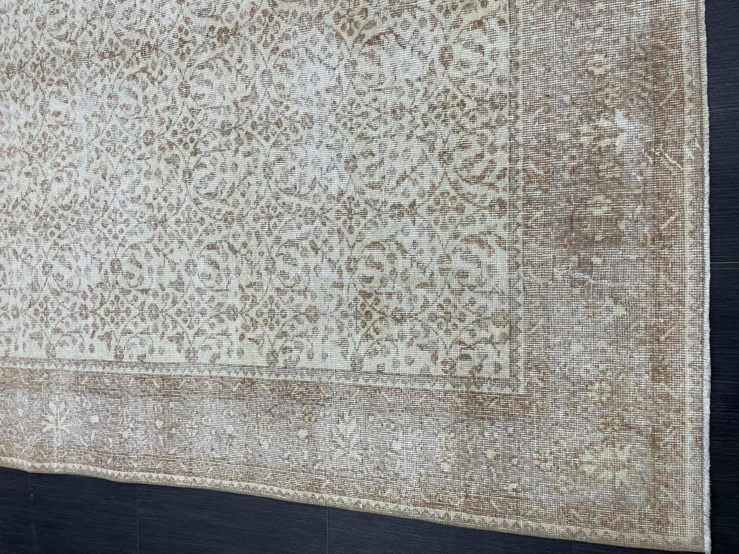 Muted Persian RUG 6.7 x 10 Turkish Oushak Rug Neutral Antique Rug Vintage Rug Wool Muted Oriental Rug Handmade Rug Hand Knotted Rug