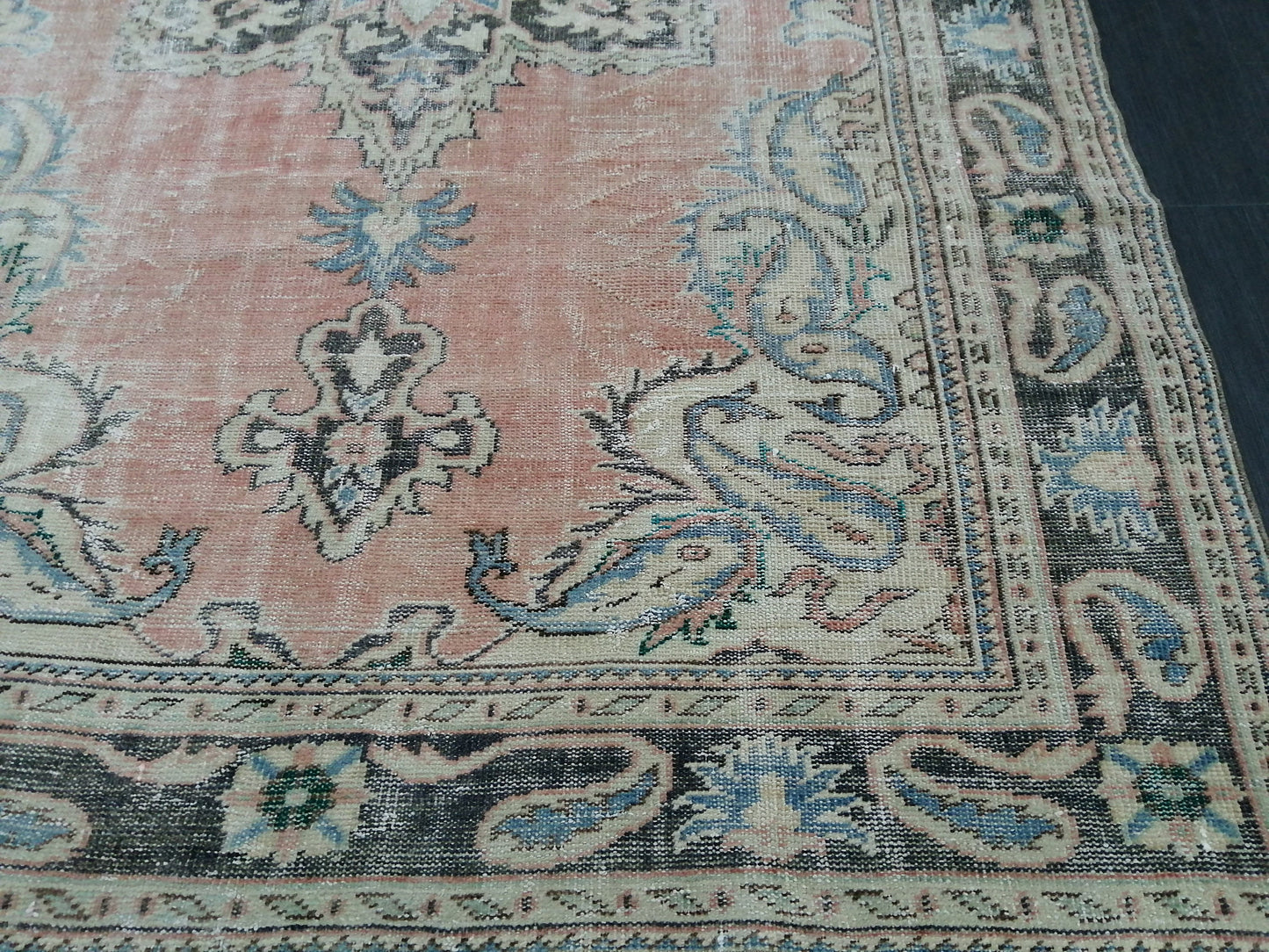 6.7 x 9.7 Large OUSHAK RUG TURKISH Oushak Rug Vintage Oushak Runner Rug Vintage Runner Rug Muted Wool Oushak Rug Hand Made Rugs Art Rug