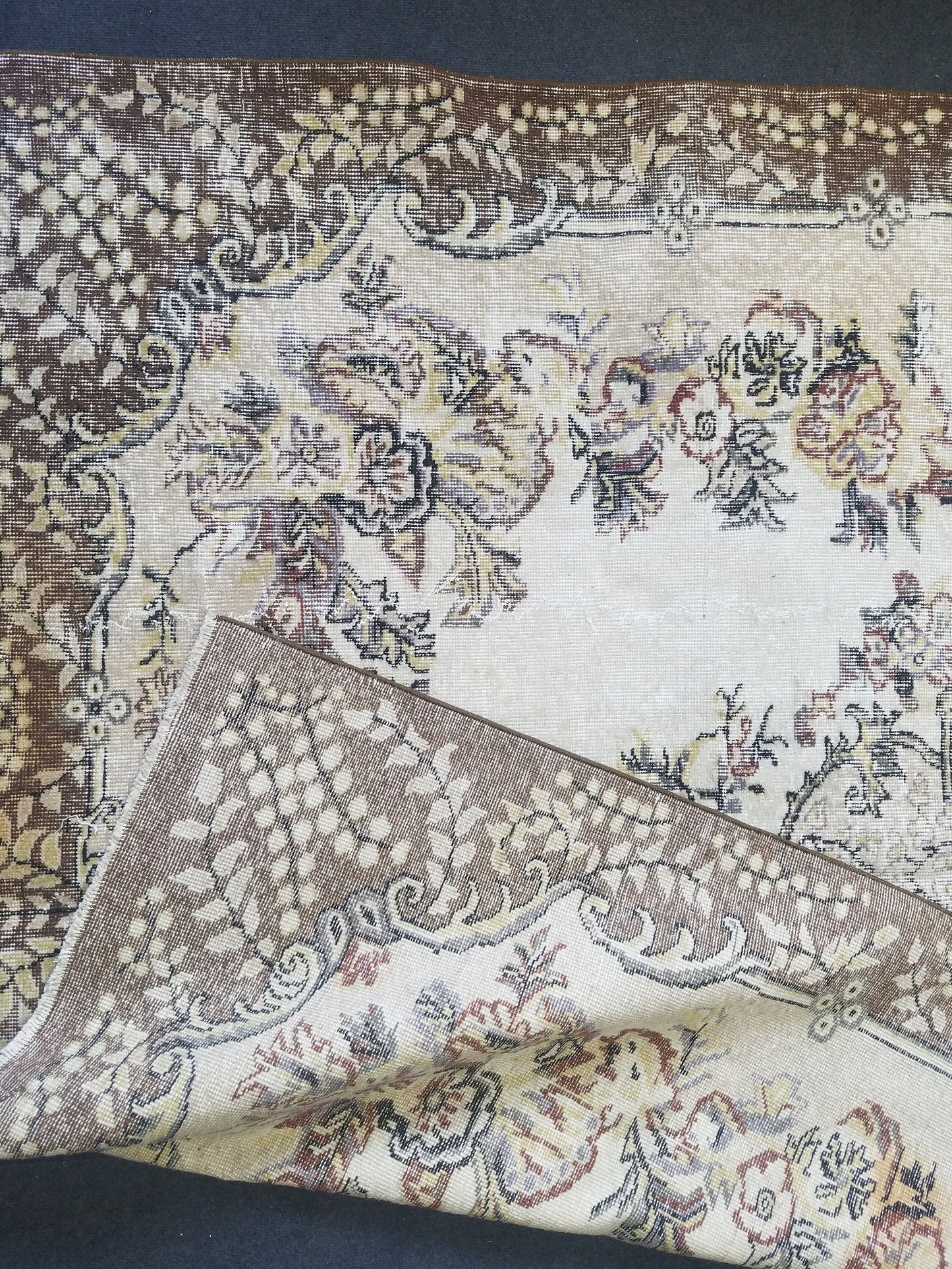 7x10 feet large oushak wool rug, turkish handmade oversize area rug, muted living room rug, vintage dining room wool rug,kids room large rug