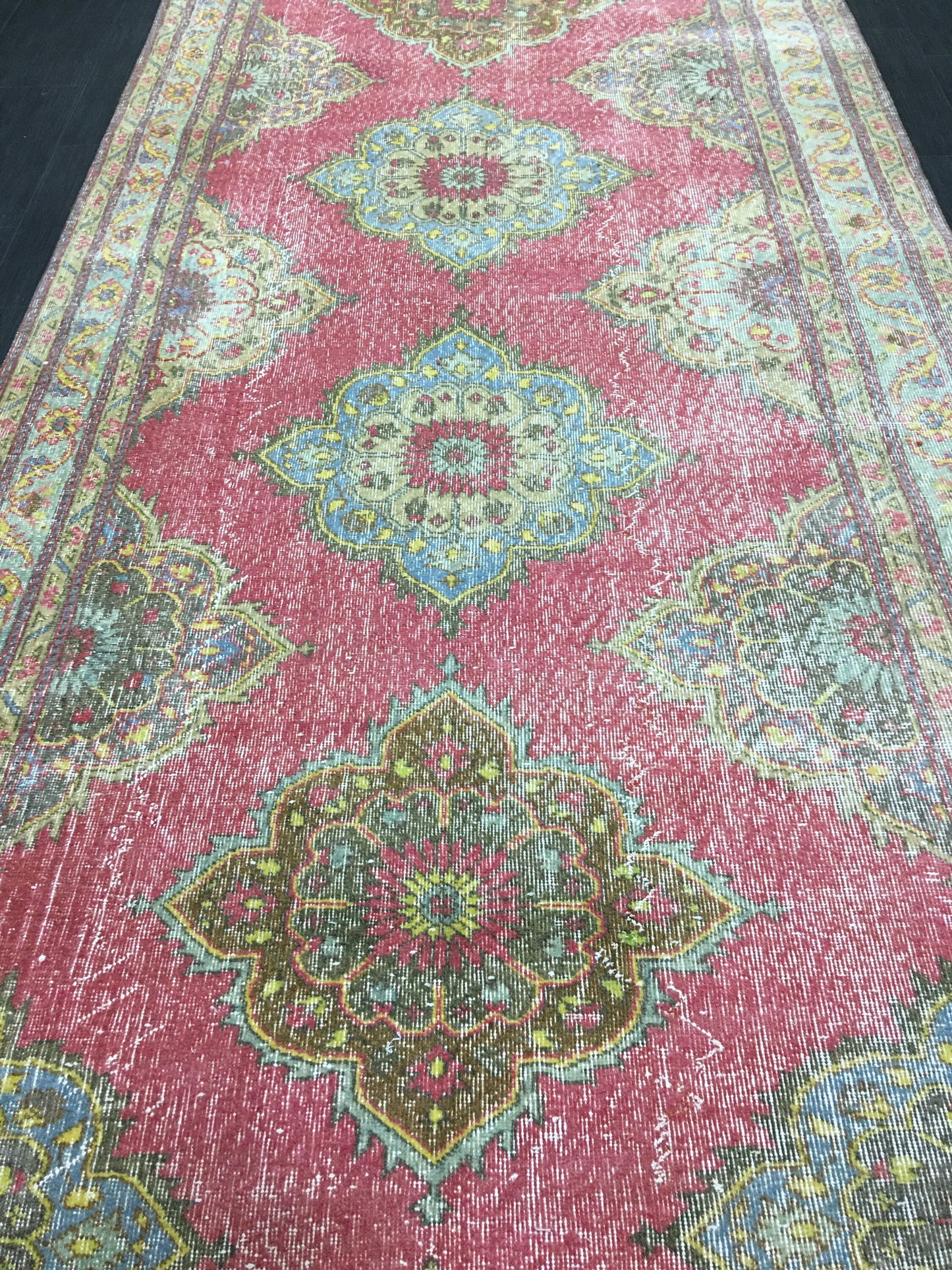 Vintage Handmade Runner 5 x 13 Vintage Runner Hand Knotted TURKISH Runner Vintage Runner Distressed Vintage Persian Muted Runner Rug