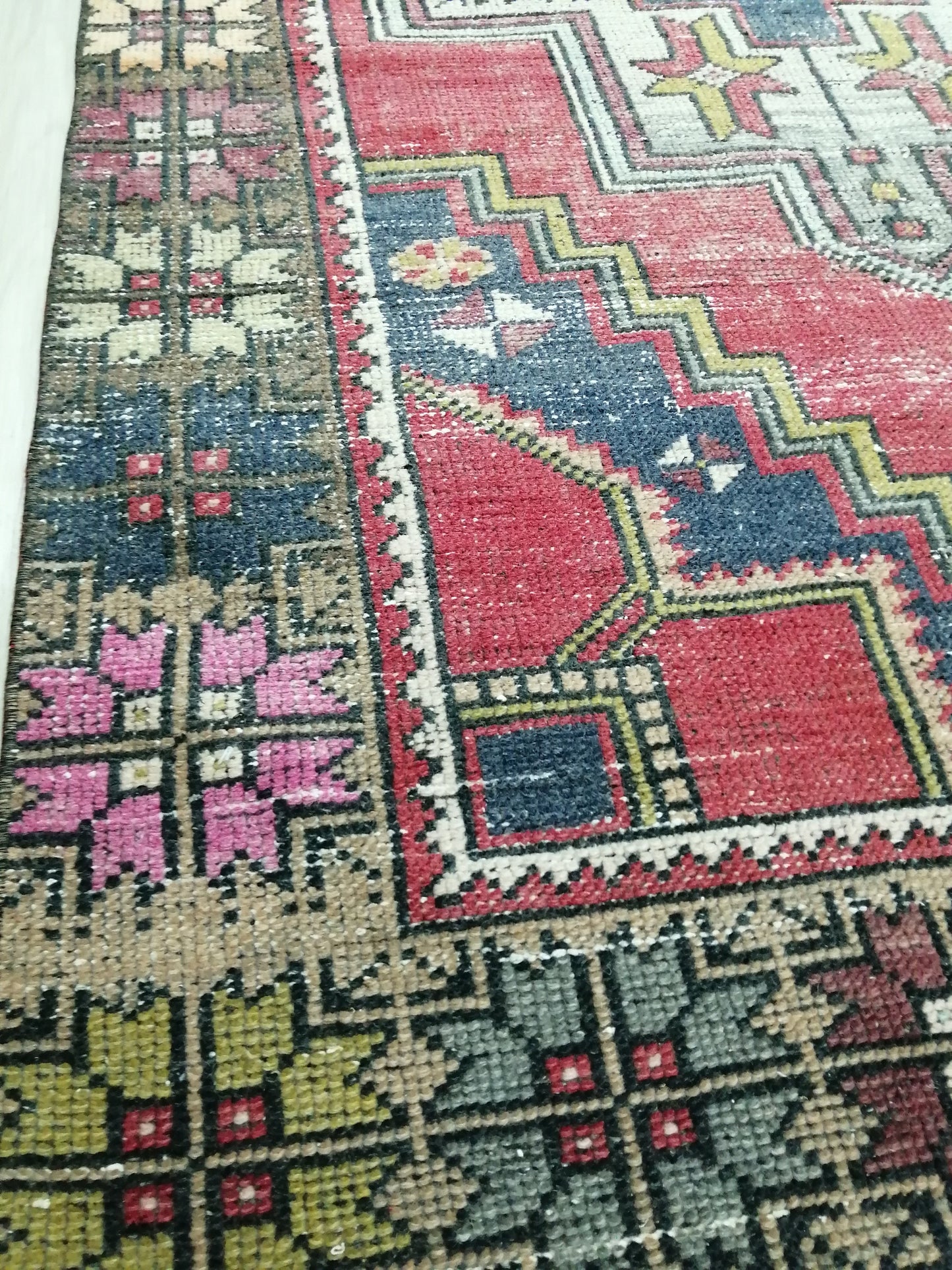 4 x 9.3 OUSHAK RUG TURKISH Oushak Rug Vintage Oushak Runner Rug Vintage Runner Rug Wool Oushak Rug Hand Made Rugs Vintage Turkish Rug