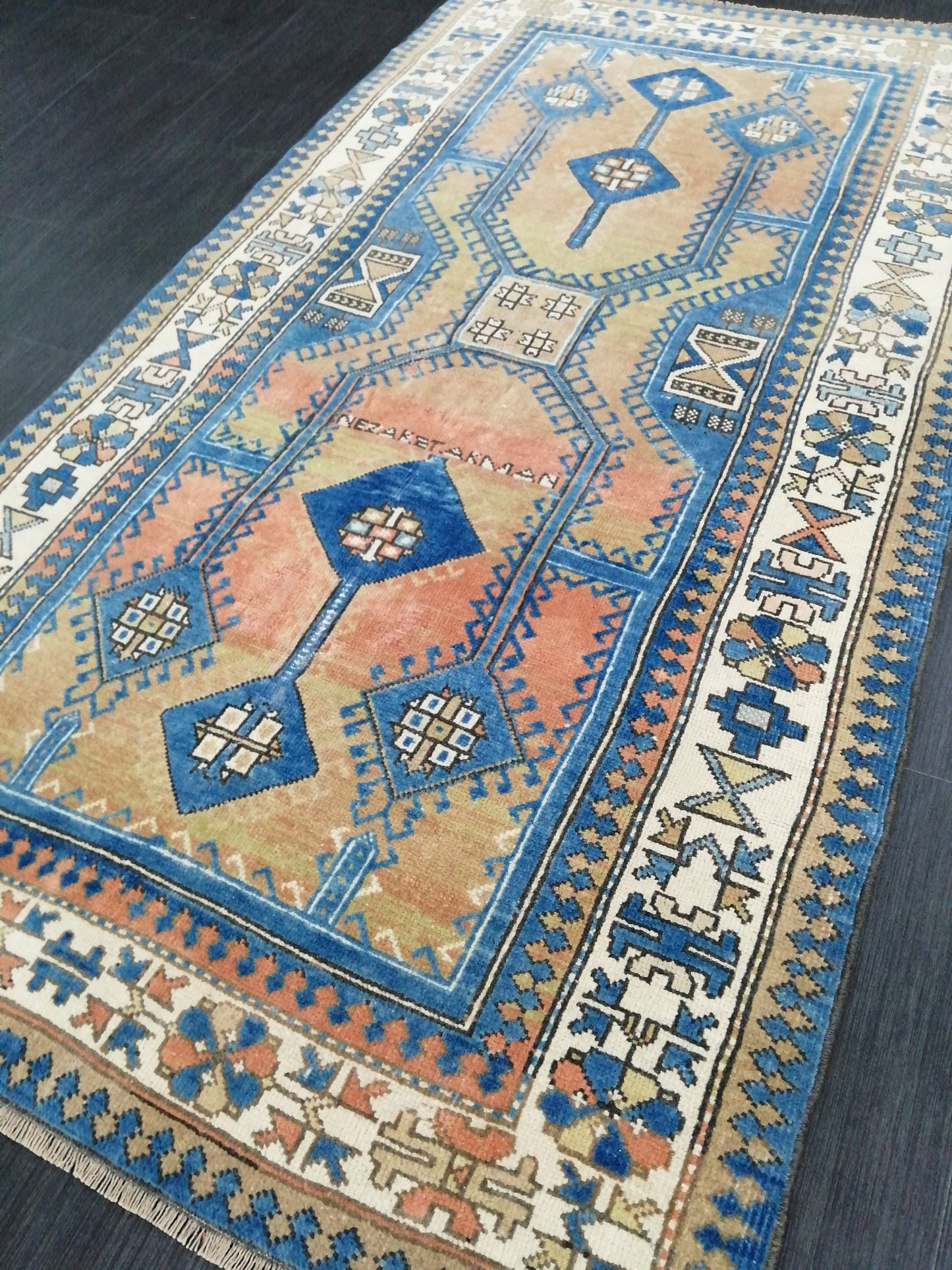 Vintage Oushak Rug 6.4 x 3.5 Vintage Rug Wool Antique Rug Hand Made Rugs Vintage Turkish Rug OUSHAK RUG TURKISH Oushak Rug