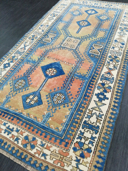 Vintage Oushak Rug 6.4 x 3.5 Vintage Rug Wool Antique Rug Hand Made Rugs Vintage Turkish Rug OUSHAK RUG TURKISH Oushak Rug