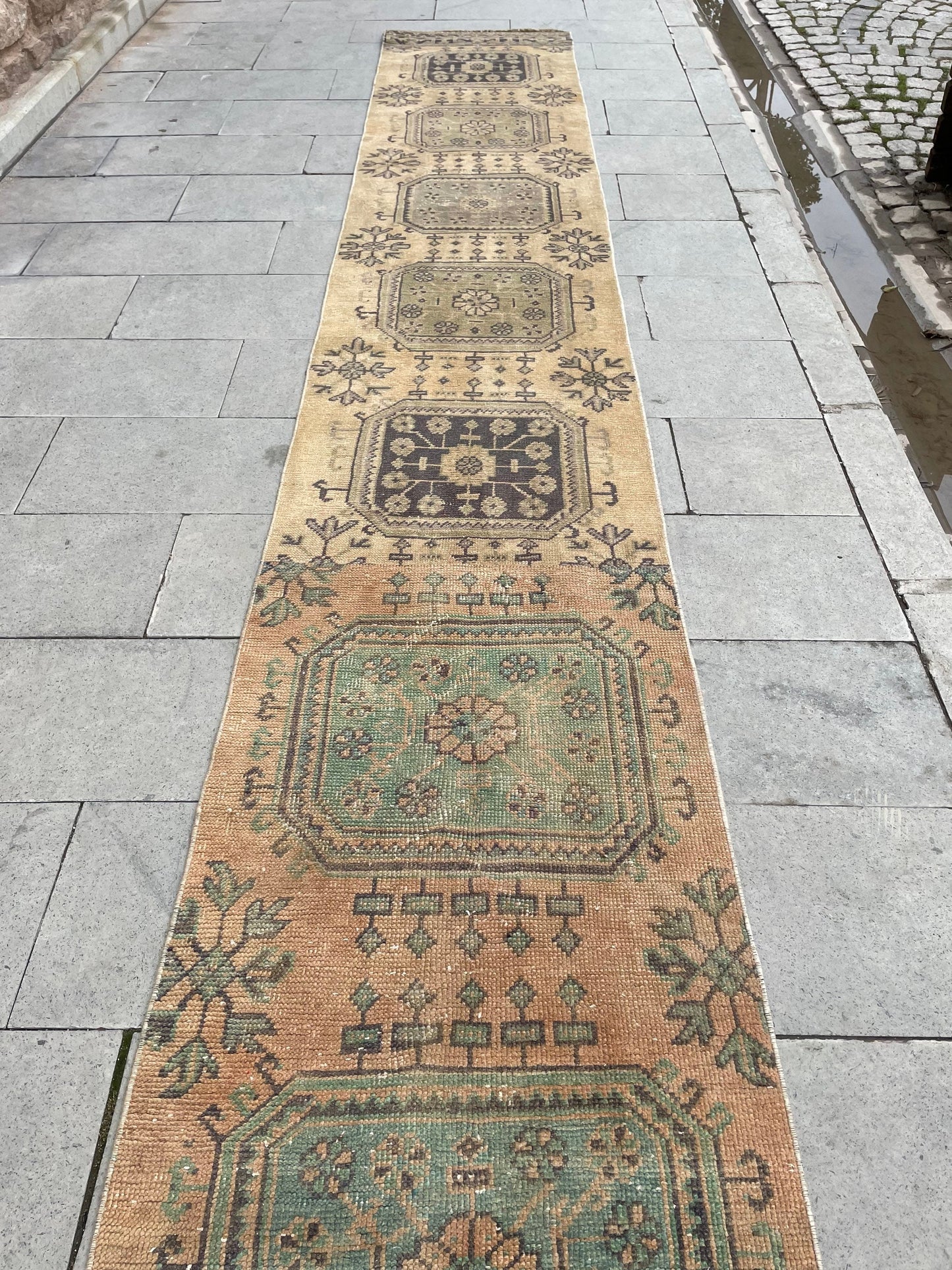 Staircase Runner Rug 2.3 x 26 ft Extra Long TURKISH Runner Rug Vintage Runner Rug Distressed Runner Rug  Runner Hand Knotted Runner