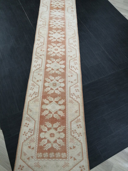 MUTED Staircase Runner 2.5 x 17 Turkish Runner Extra Long Vintage Runner Rug Hallway Runner Kitchen Runner Rug XL Wool Handmade Runner