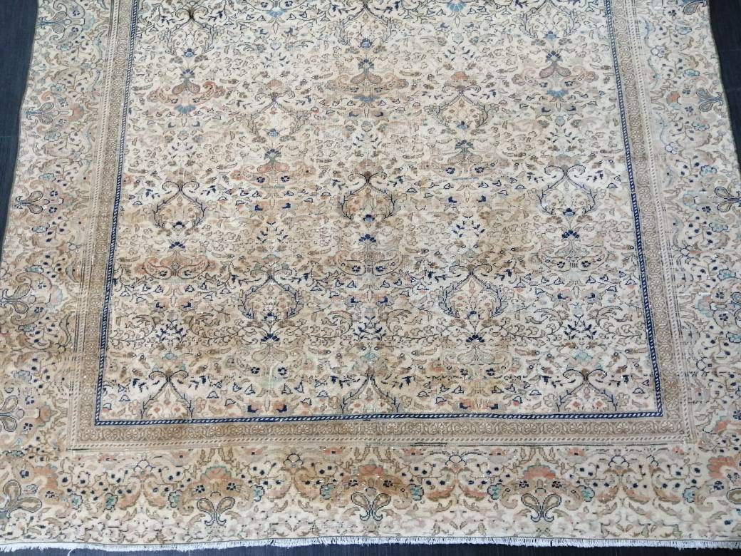 Fine Knotted OUSHAK RUG 6.2 x 9.6 TURKISH Rug Vintage Oushak Rug Vintage Oriental Rug Wool Persian Rug Hand Made Rug