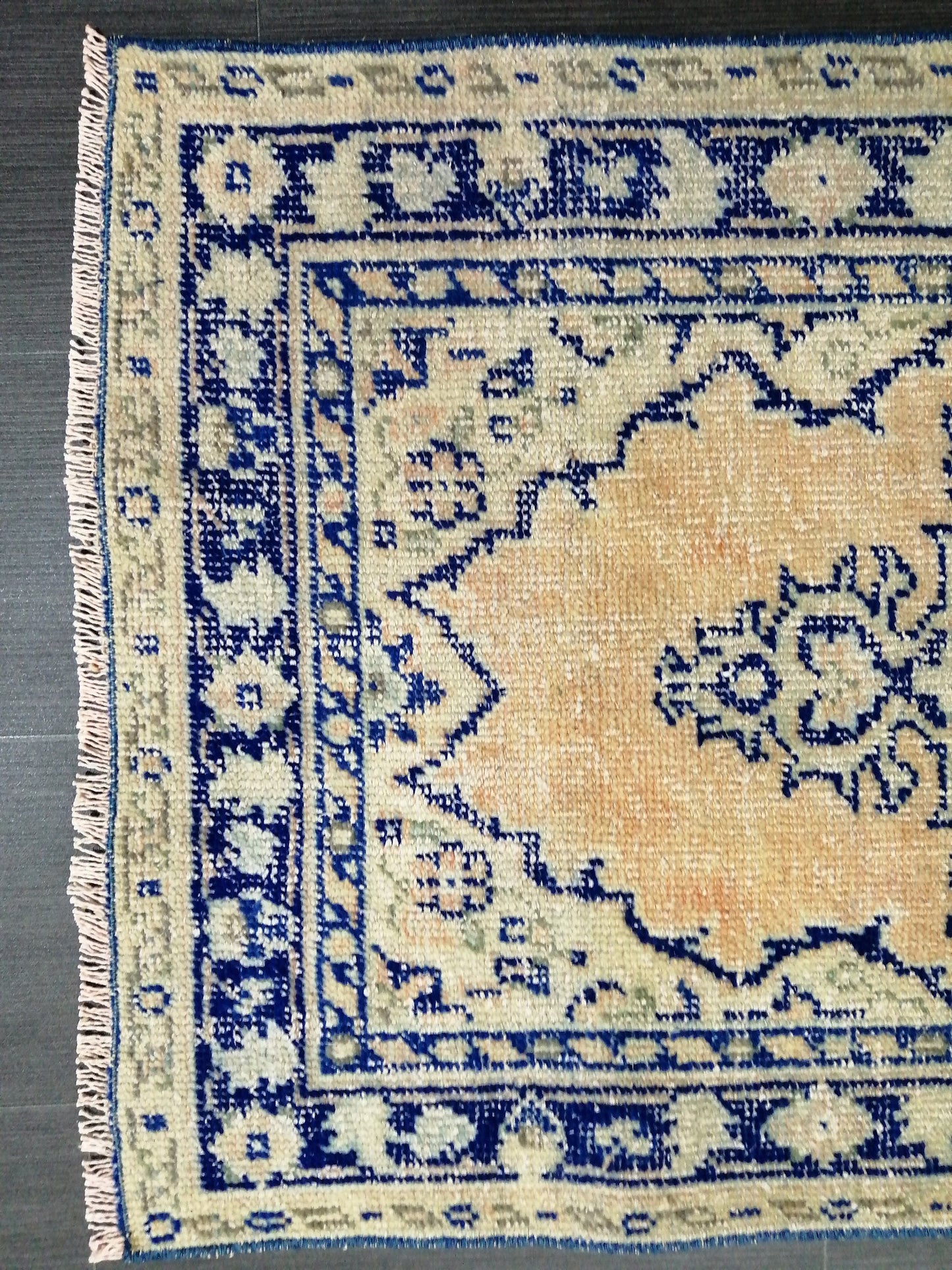 4.6 x 2.6 Blue Rugs, Hand Made Rug, Oushak Rug, Rustic Rug, Bohemian Rug, Rug Runner, Turkish Rug, Farmhouse Rug, Vintage Rug, Wool rug