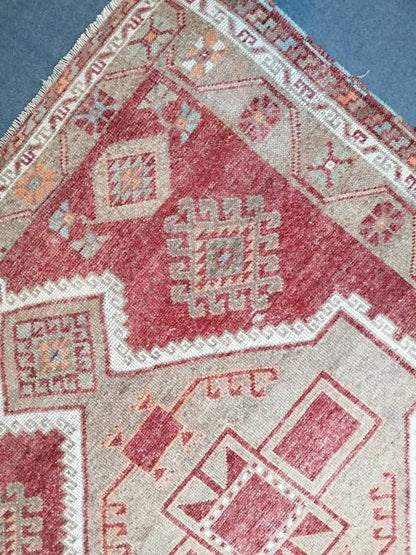 Oushak runner wool rug, long turkish runner 5'5x11'5 vintage handmade runner,hallway runner