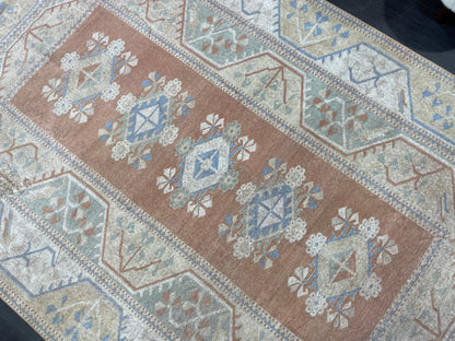 Vintage Rug, TURKISH Handmade 6.5 x 9.5 Rug, Vintage Turkish Rug, Oushak Rug, Turkish Oushak Rug, Hand Knotted Soft Wool Rug Distressed Rug