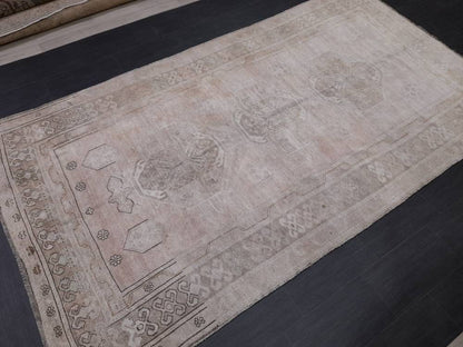 Muted Vintage Oriental RUG Persian Rug Muted Vintage Rug Vintage 5.8 x 10.5 Rug Neutral Oushak Rug Hand Made Rugs Vintage 6x10 Turkish Rug