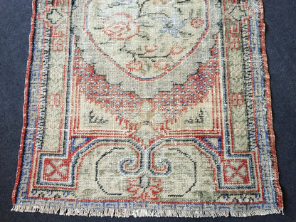 4.9 x 2.10 Turkish Rug Vintage Rug Oushak Rug Distressed Rug