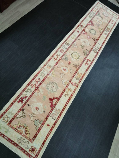 Vintage Turkish Oushak Runner Rug 2.9 x 14 Turkish Runner Rug XL Vintage Muted Runner Rug Extra Long  Runner Rug Plush Soft Wool Runner