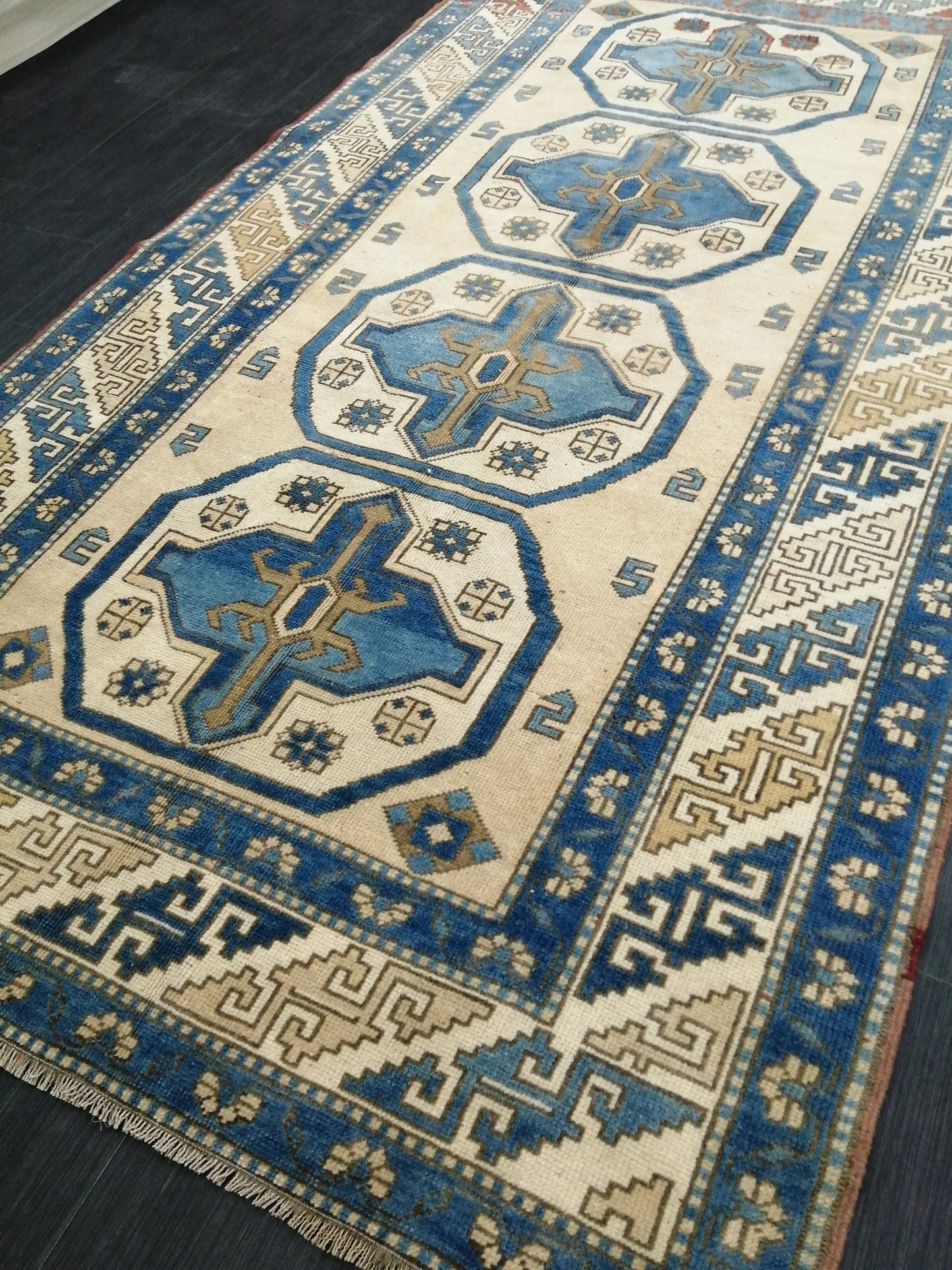 OUSHAK RUG 4.6 x 8.7 Vintage  Rug Vintage Runner Rug Wool Oushak Rug Hand Made Rugs Vintage Turkish Rug