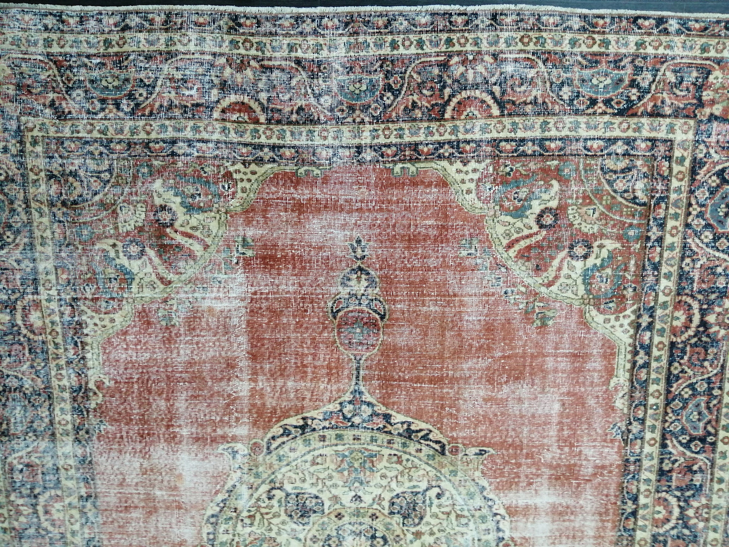 Oriental Vintage RUG 8x11 Distressed Rug Turkish Vintage Persian Rug Vintage Rug  Wool Oushak Rugs Antique Turkish Rug Muted Living room