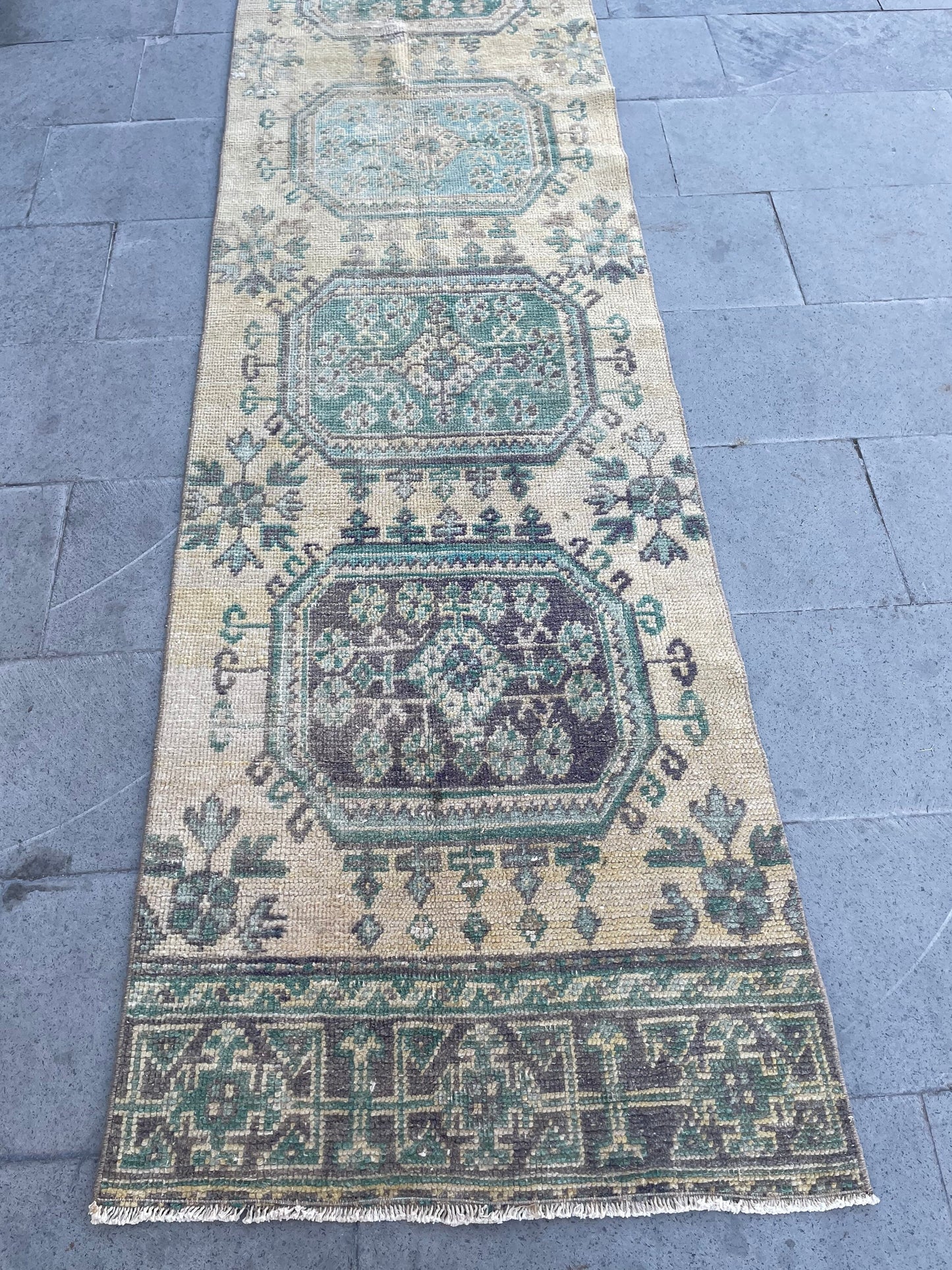 Vintage Hand Knotted 2.5 x 19.6 Extra Long Turkish Runner Very Long Stairs Runner Rug Vintage Runner Rug XL Oriental Runner Staircase Runner