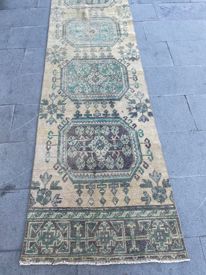 Vintage Hand Knotted 2.5 x 19.6 Extra Long Turkish Runner Very Long Stairs Runner Rug Vintage Runner Rug XL Oriental Runner Staircase Runner