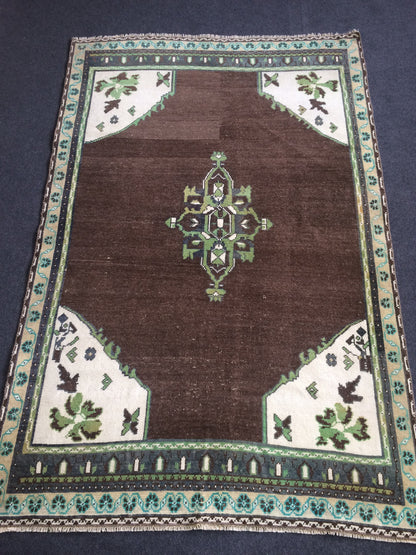 6 x 4 OUSHAK RUG TURKISH Oushak Rug Vintage Rug Oushak Runner Rug Vintage Runner Rug Wool Oushak Rug Hand Made Rugs Vintage Turkish Rug