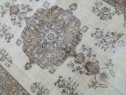 Vintage Rugs TURKISH HAND MADE Rugs   Vintage Turkish Rugs   Orienta Rug 7 x 10.4 Traditional Rug,  Vintage Persian Rug, Wool Rug