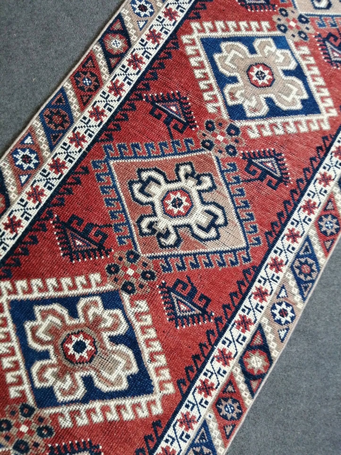 2.6 x 9.7 RUNNER Rugs, Oushak RUNNER Rug, Navy Blue Rug, Rug Runner, Turkish Rug, Oriental Runner Rug Fun Vintage Runner Rug Wool Runner Rug