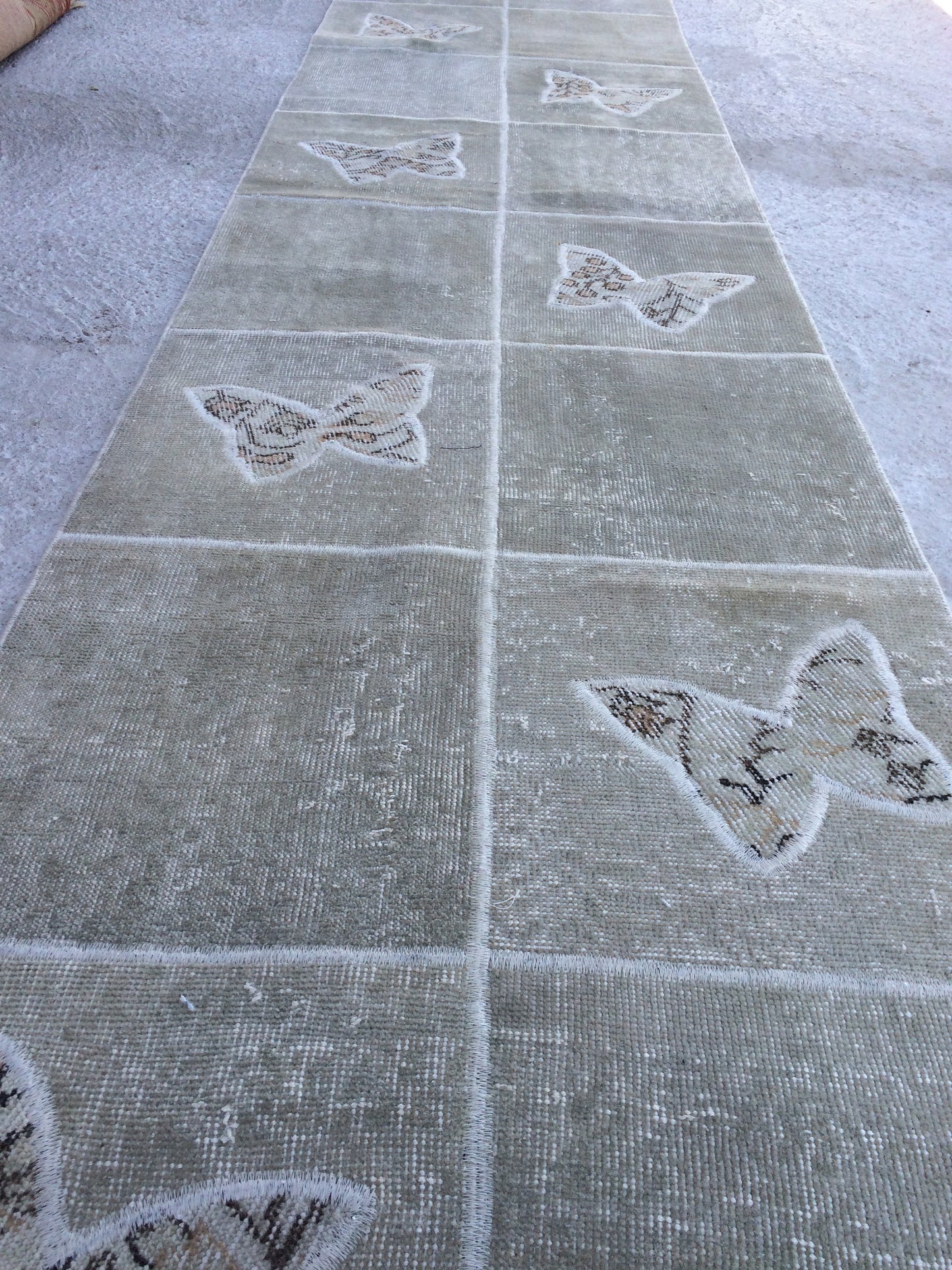 Butterfly RUNNER Rug, Vintage Patchwork RUNNER Rug, Bohemian RUNNER Rug Oushak Rug,Hand woven Rug animal Motif, Oriental Carpet Runner