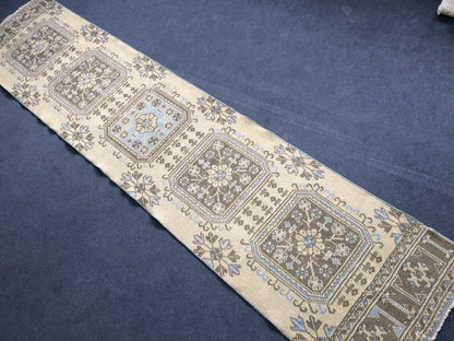 12 X 2.7 FT Oushak Runner Turkish Runner Rug Vintage Runner Rug Hallway Runner Rug Turkish Rug Runner Wool Runner Rug Wool Oushak Rug