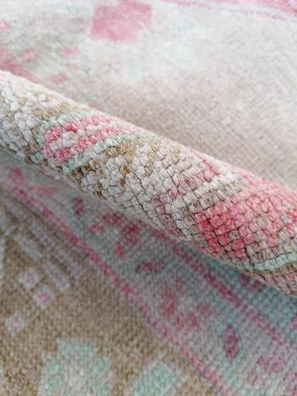 2'11x10'10 turkish runner wool rug, vintage runner rug, vintage oushak rug unique hand made rug kitchen rug bohemian rug