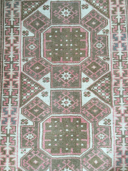 3x4 feet turkish area rug, anatolian handmade wool rug, vintage oushak natural large rug, living room floor large rug,bedroom wool brown rug