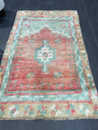 Antique Wool Rug, Vintage Shaggy 3x5 Rug, High Wool Pile Rug,  Plush Rug, Handmade Rug, Hand Knotted Rug, Turkish Rug, Nomad Rug, Rear Rug,