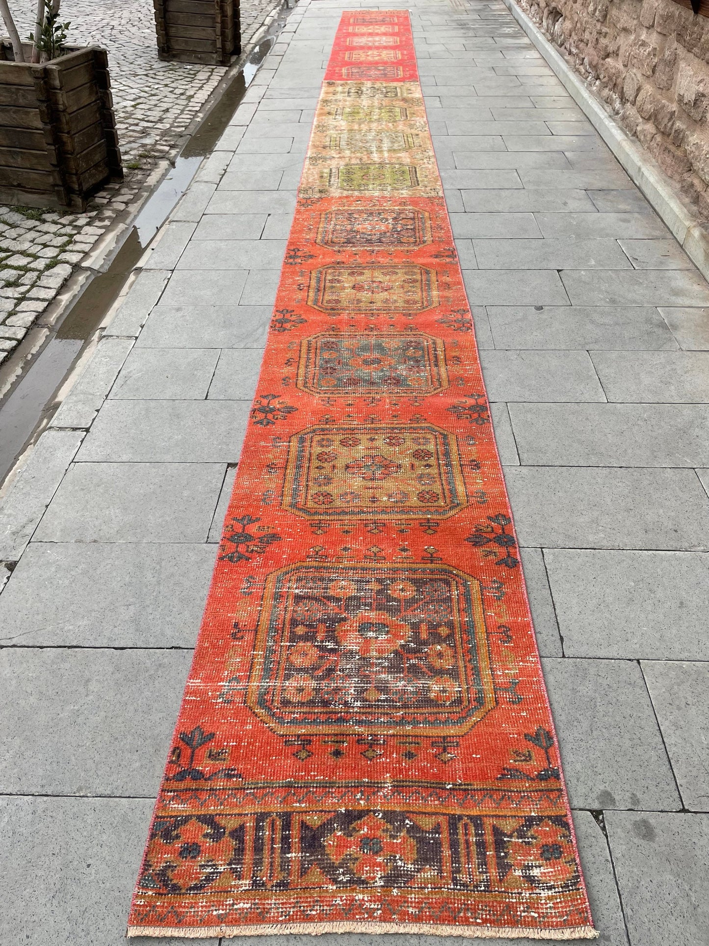 Vintage Staircase Runner Rug 2.3 x 28.4 ft Extra Long TURKISH Runner Rug Vintage Runner Rug Runner Rug  Runner Hand Knotted Runner