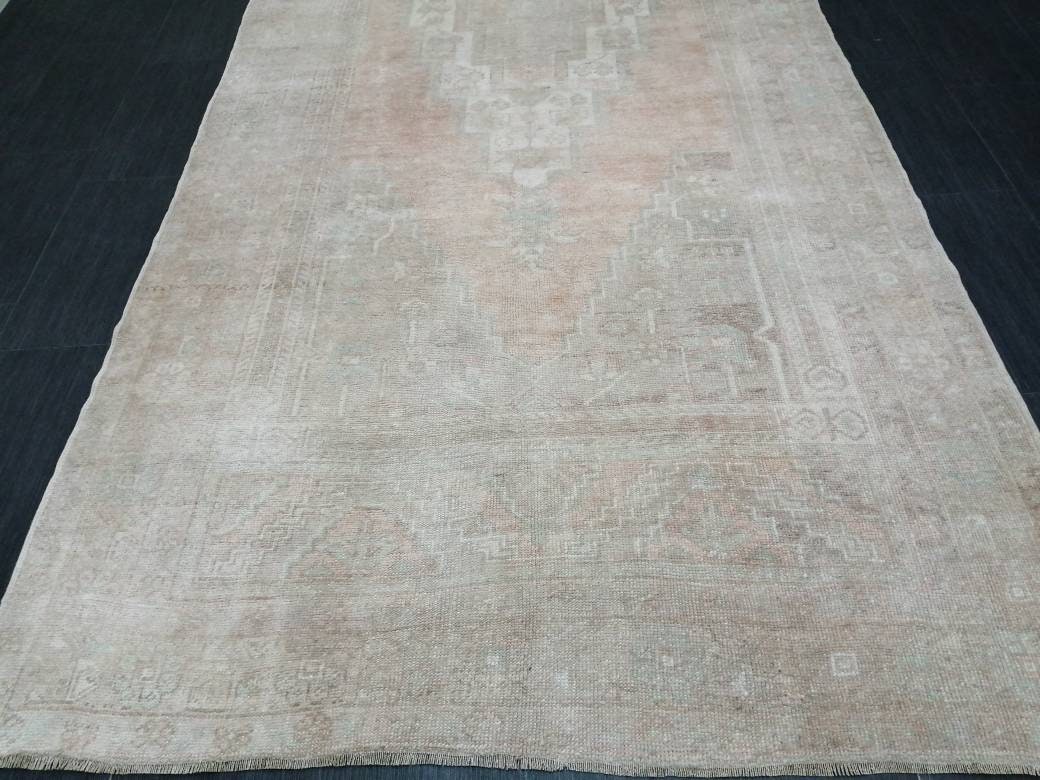 Muted Turkish Rug 5 x 10.7 Muted Oushak Rug, Oushak Rugs, Wool Oushak Rug, Muted Wool Rug, Vintage Rug, Hand Made Rug 5x11 ft