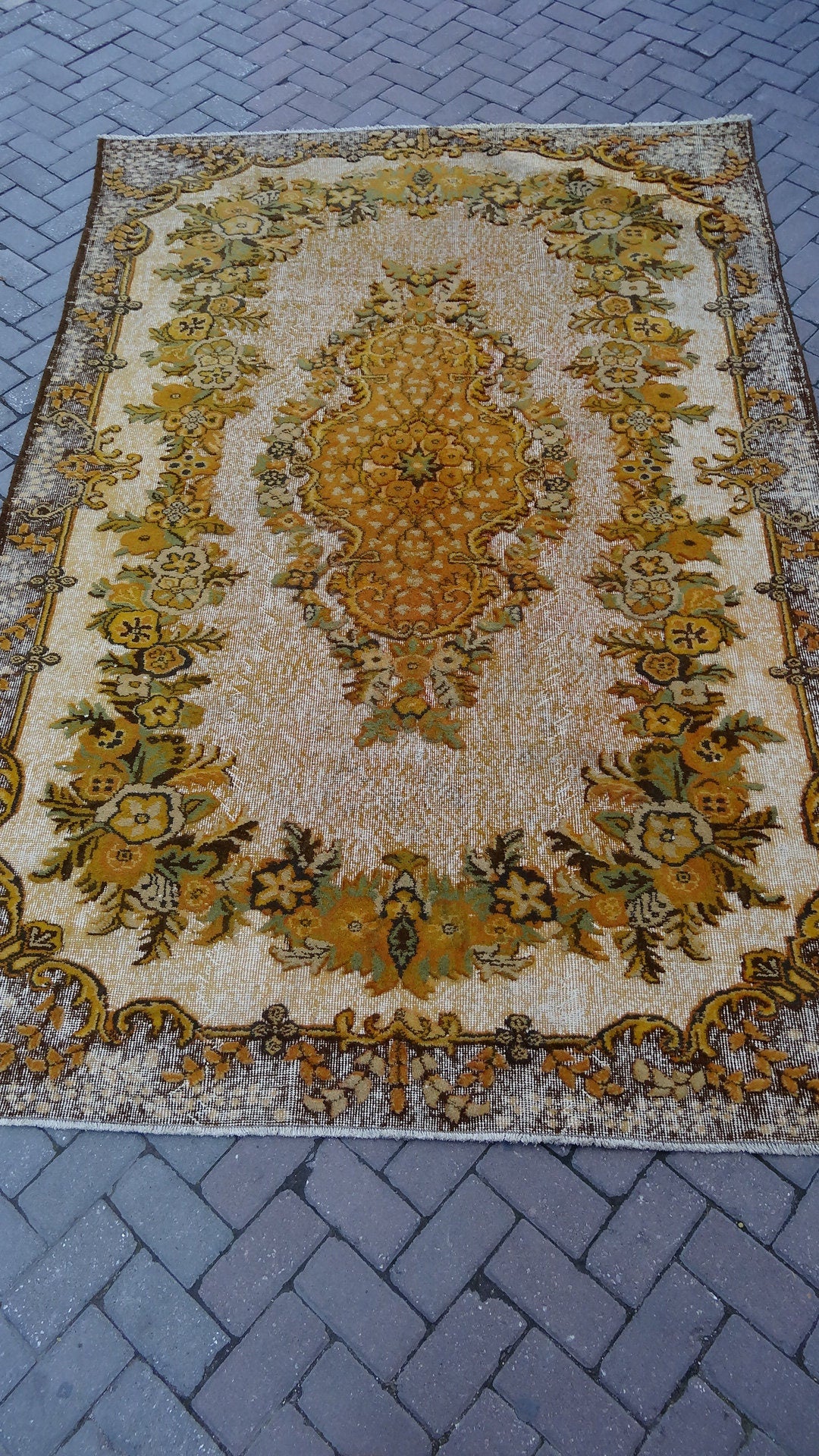 LARGE AREA RUG, Vintage Oriental Oushak Rug , Vintage  Rugs, Turkish Rug, Oushak Rug, vintage Rug, Wool Rug