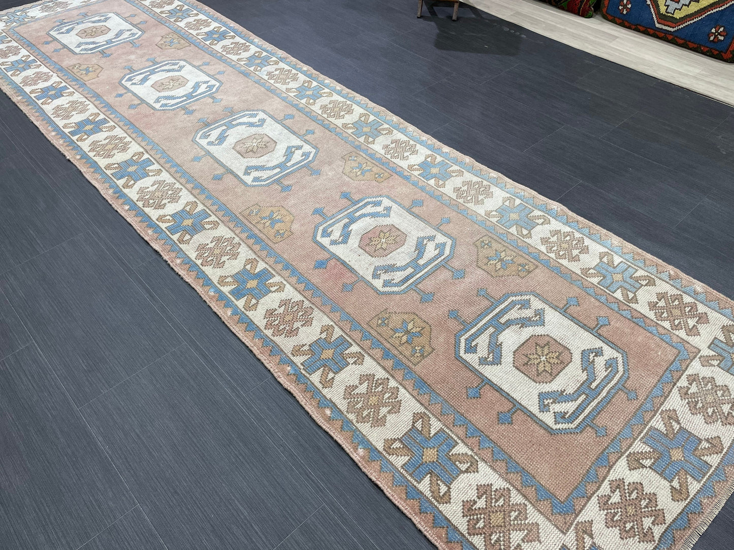 Oushak Runner Rug Turkish Runner 3 x 10.3 Rug Vintage Runner Rug Hallway Runner Rug Kitchen Runner Rug Wool Oriental Runner Rug