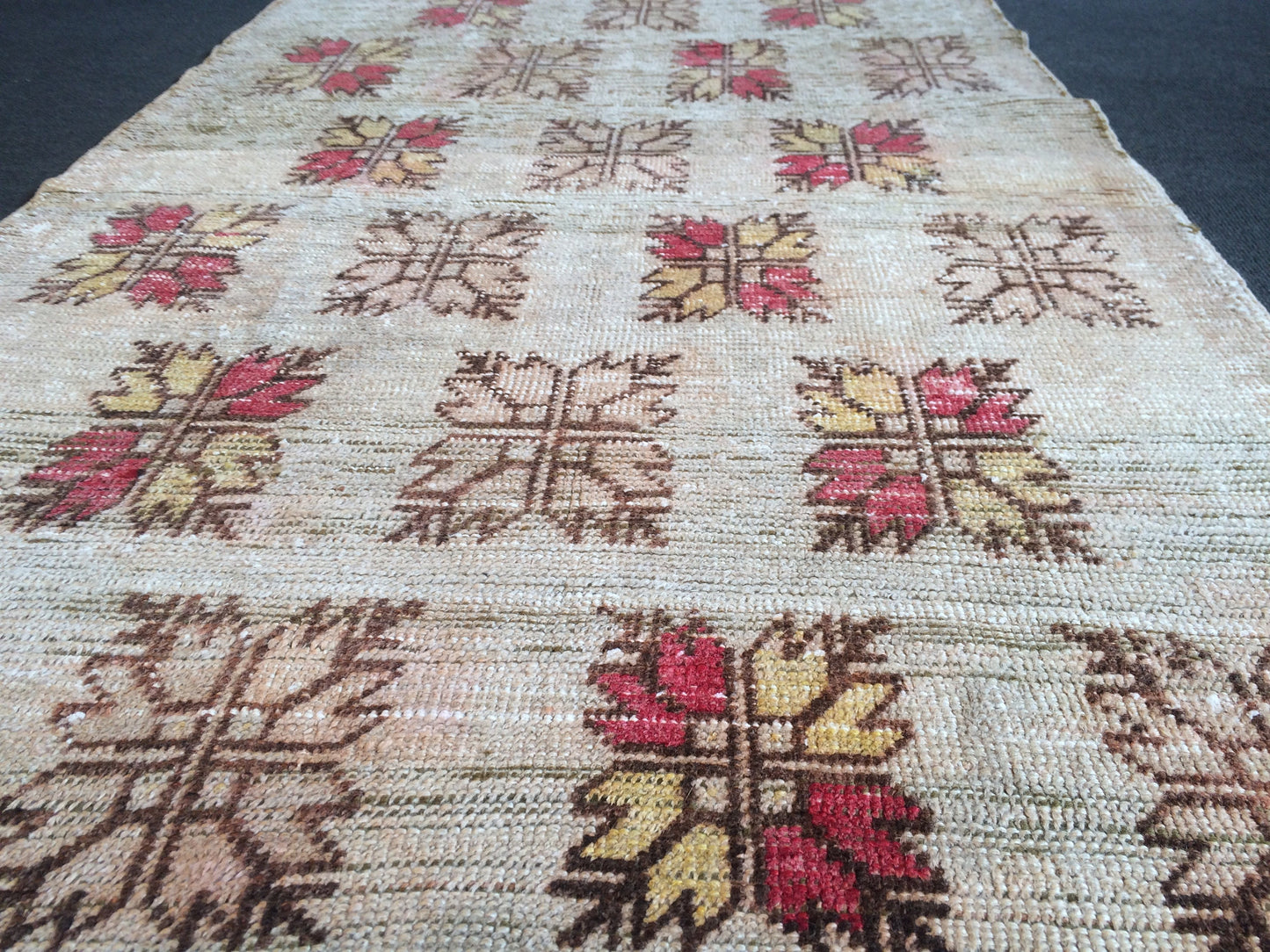 Vintage living room rug , wool pile RUG, Pastel Oushak rug , Turkish Oushak Rug, Vintage Runner Rug, Vintage Oushak Rug, Wool Rug, Bohemian