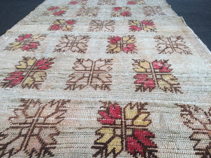 Vintage living room rug , wool pile RUG, Pastel Oushak rug , Turkish Oushak Rug, Vintage Runner Rug, Vintage Oushak Rug, Wool Rug, Bohemian