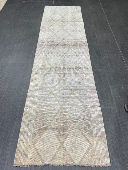 Muted Runner Rug Turkish 2.3 x 8.8 Runner Rug Vintage Runner Rug Hallway Runner Rug Kitchen Runner Rug Wool Runner Handmade Runner Rug