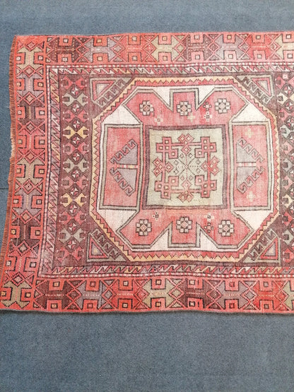 9x3'3 old vintage runner rug, anatolian runner rug, turkish vintage runner rug,hallway runner rug,kitchen runner rug