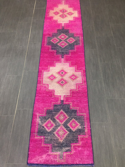 Hand Knotted Runner Rug 2 x 8.5 Turkish Runner Rug Vintage Runner Rug Hallway Runner Rug Kitchen Runner Rug Wool Runner Rug Wool Oushak Rug