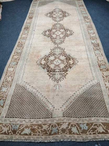 12.2 x 4.10 Oushak Runner Rug Turkish Runner Rug Vintage Runner Rug Muted Runner Rug Kitchen Runner Rug Wool Runner Rug Wool Oushak Rug