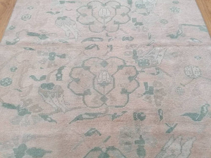 Vintage rug, green oushak rug  4'6x7'2 living room rug