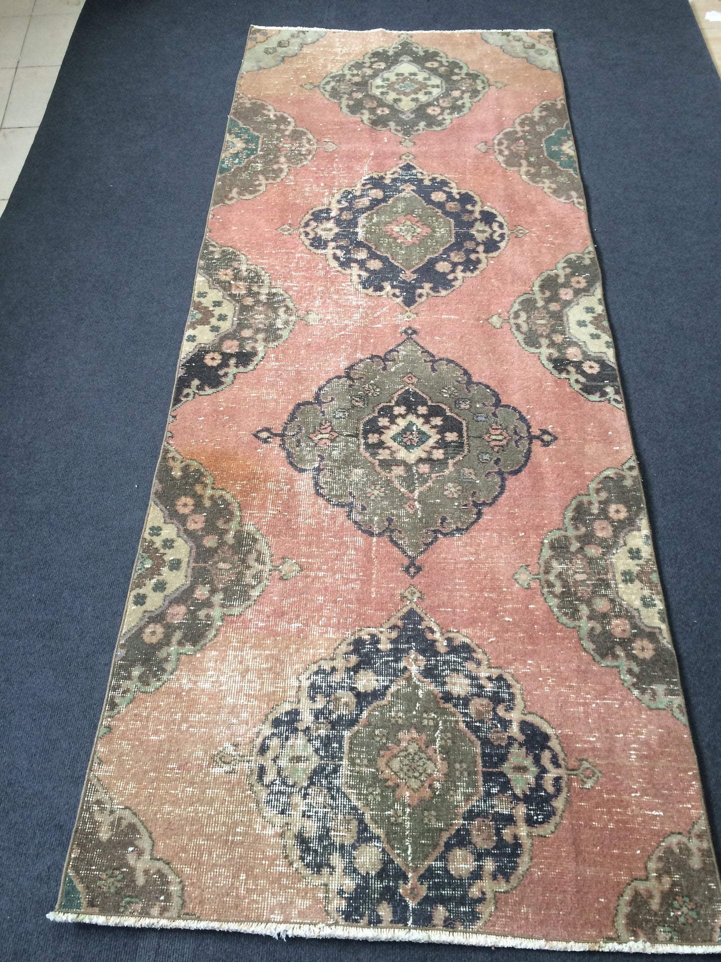 8.6 x 3.3 Oushak Runner Rug Turkish Runner Rug Vintage Runner Rug Hallway Runner Rug Kitchen Runner Rug Wool Runner Rug Wool Oushak Runner