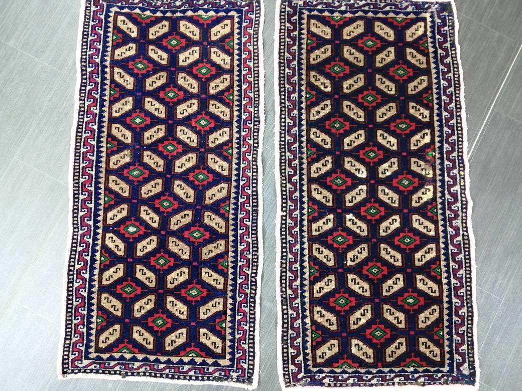 Twin Vintage Rug Mini Rug Navy Oushak Rug Small Area Rug Pair Turkish Rug Hand Made Rug A Pair Small Rug Twin Oriental Rug